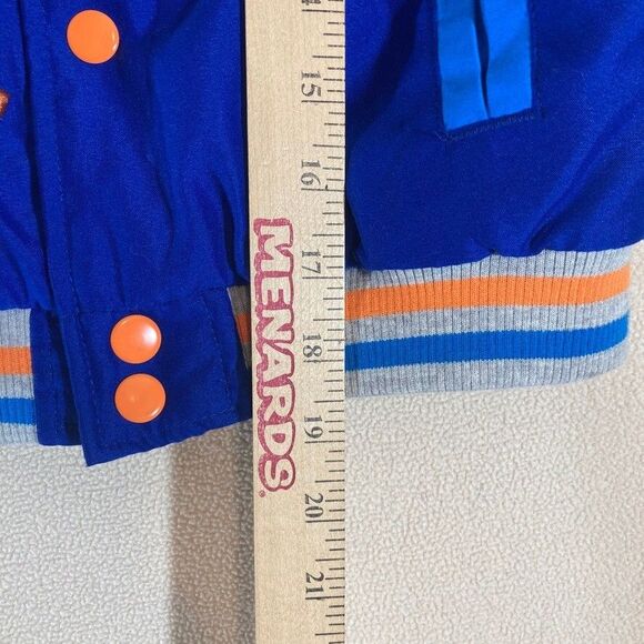 Mickey Mouse Team Disney Varsity Bomber Jacket Blue, Orange & Gray Snap Front - Picture 3 of 12